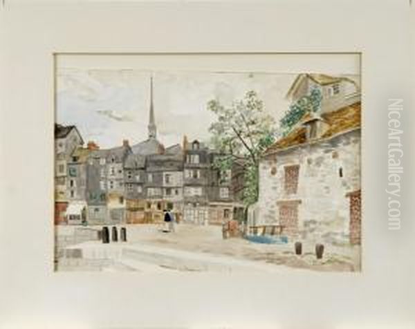 Gatumotivfran Paris Signerad A Fougstedt Oil Painting by Arvid Fougstedt