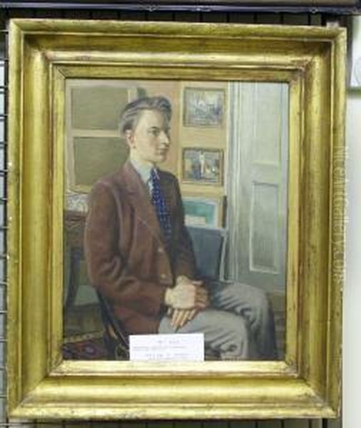 Portratt Av Erik. Oil Painting by Arvid Fougstedt