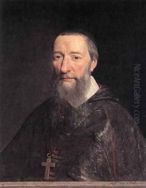 Portrait of Bishop Jean-Pierre Camus 1643 Oil Painting by Philippe de Champaigne