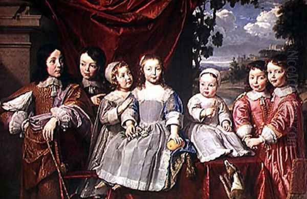 The Habert de Montmort Children, 1649 Oil Painting by Philippe de Champaigne