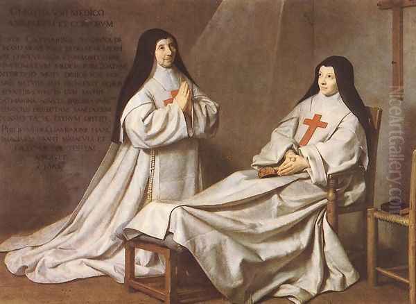 Portrait of Mother Catherine-Agnes Arnauld (1593-1671) and Sister Catherine of St. Suzanne Champaigne (1636-86) the artist's daughter, 1662 Oil Painting by Philippe de Champaigne