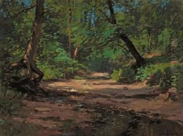 Summer Woodlands Oil Painting by Alexis Jean Fournier