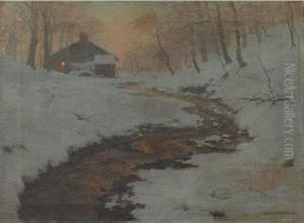 Evening Quietude Oil Painting by Alexis Jean Fournier