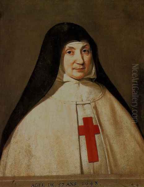 Mother Angelique Arnauld, Abbess of Port-Royal Oil Painting by Philippe de Champaigne