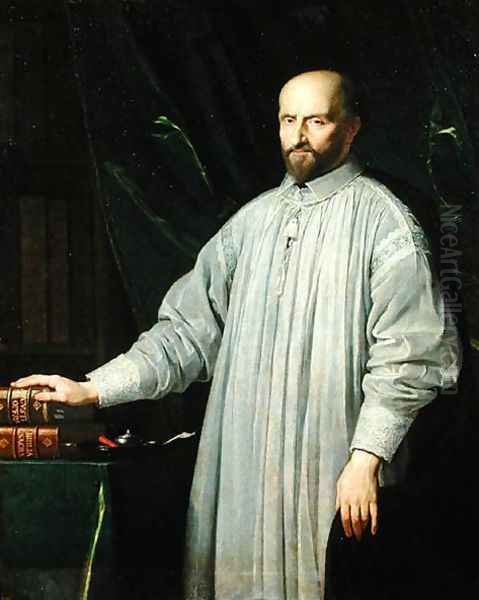 Jean Duvergier de Hauranne (1581-1643) Abbot of Saint-Cyran, c.1646-48 Oil Painting by Philippe de Champaigne