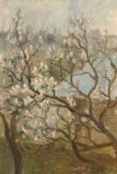 From My Window - Spring Oil Painting by Robert Fowler