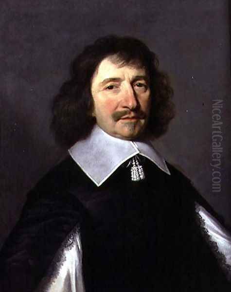 Portrait of Vincent Voiture (1597-1648) c.1643-44 Oil Painting by Philippe de Champaigne