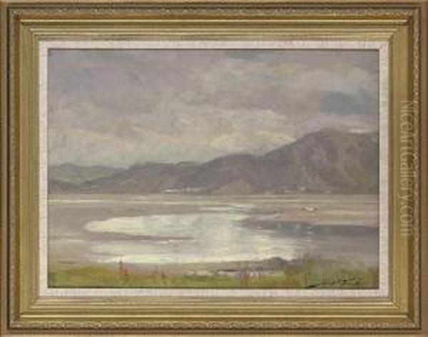 A View Accross The Conway Estury, North Wales Oil Painting by Robert Fowler