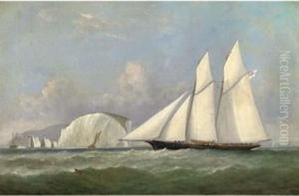 The Marquis Of Ailsa's Schooner Lady Evelyn Off The Needles Oil Painting by Arthur Wellington Fowles