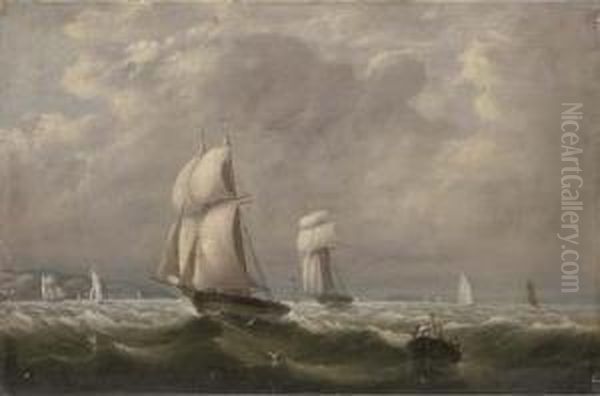 Sailing Match By Schooners Of The Royal Yacht Oil Painting by Arthur Wellington Fowles