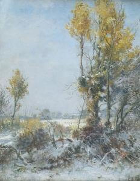 Winter Landscape Oil Painting by Charles James Fox