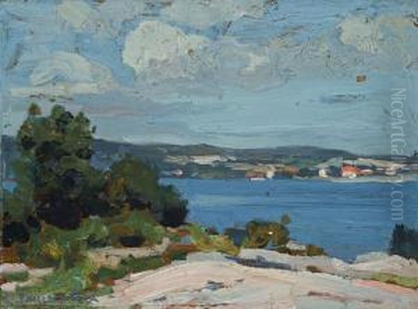 View Across The Harbour, Sydney Oil Painting by Emanuel Phillips Fox