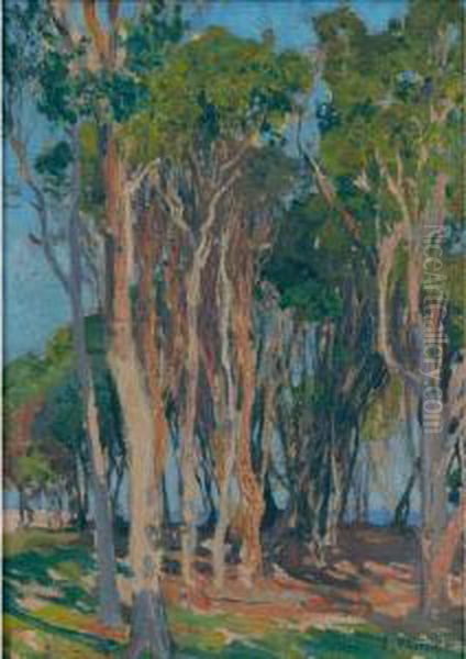 Gum Trees Oil Painting by Emanuel Phillips Fox