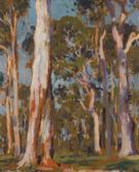 Gum Trees Oil Painting by Emanuel Phillips Fox