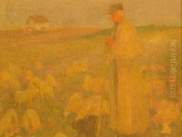 The Shepherd Oil Painting by Emanuel Phillips Fox