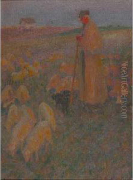 The Shepherd Oil Painting by Emanuel Phillips Fox