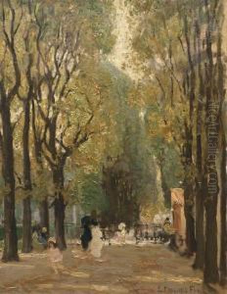 The Boulevard Oil Painting by Emanuel Phillips Fox