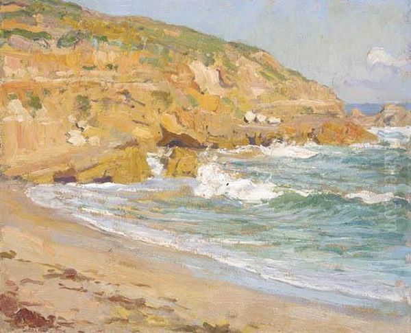 Cliffs And Sea Oil Painting by Emanuel Phillips Fox