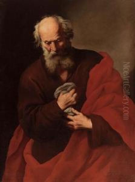 San Pietro Penitente Oil Painting by Francesco Fracanzano