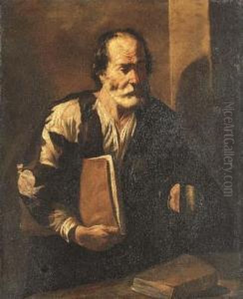 Diogenes Holding A Lamp Oil Painting by Francesco Fracanzano