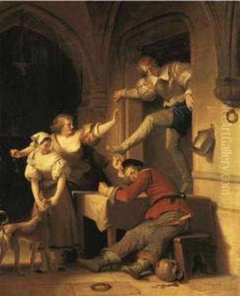 L'evasion Du Prisonnier Oil Painting by Alexandre Evariste Fragonard