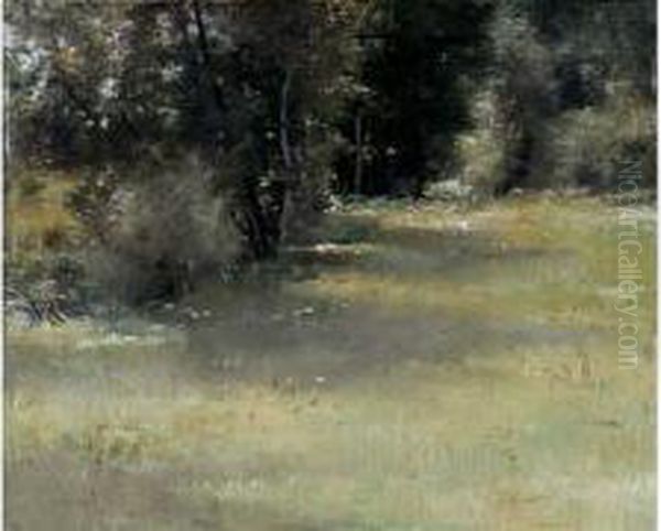 Paysage De Sous-bois Oil Painting by Pierre Desire Eugene Franc Lamy