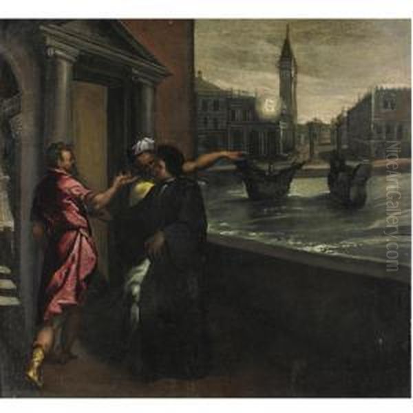 Scena Veneziana, La Piazzetta Sul Fondo Oil Painting by Paolo Fiammingo