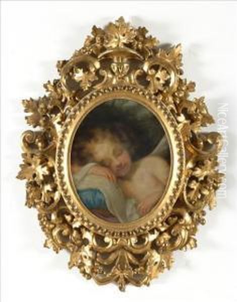 Sleeping Cupid Oil Painting by Baldassarre Franceschini