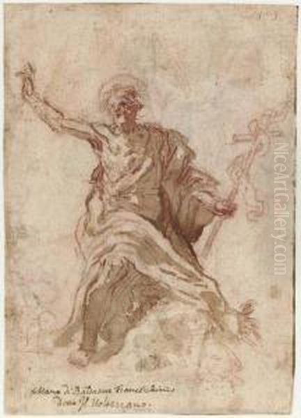 Saint John The Baptist (recto And Verso) Oil Painting by Baldassarre Franceschini