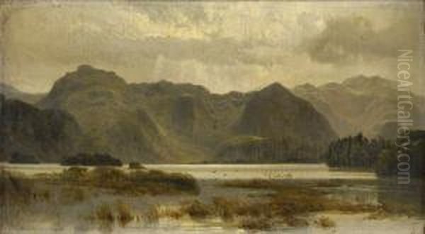 Seenlandschaft. Oil Painting by Count Alexandre Thomas Francia