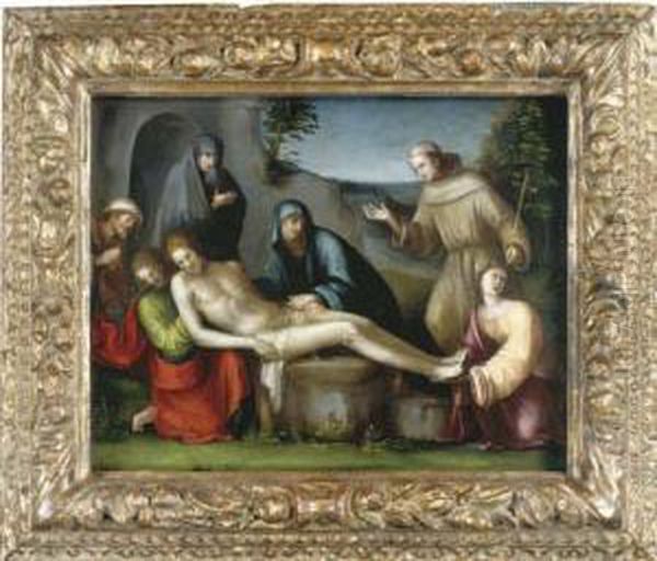 The Lamentation Oil Painting by Francesco Francia