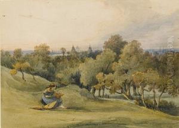 Greenwich Park Looking Towards St.paul's Oil Painting by Francois Louis Thomas Francia