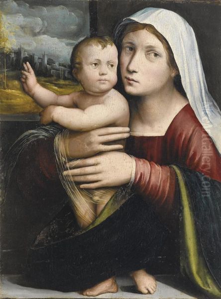 Madonna Con Bambino Oil Painting by Giacomo Raibolini