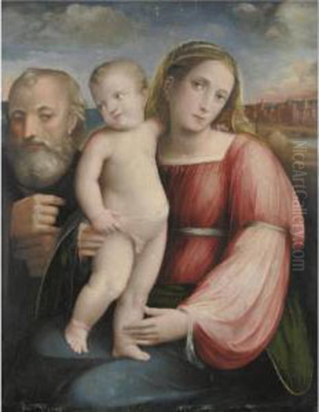 Sacra Famiglia Oil Painting by Giacomo Raibolini