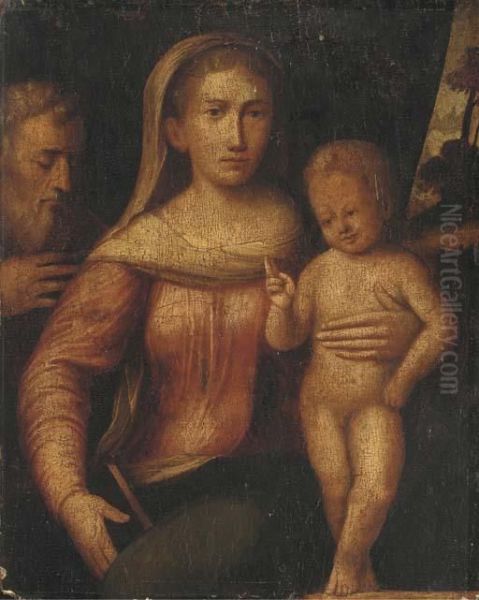 The Holy Family Oil Painting by Giacomo Raibolini