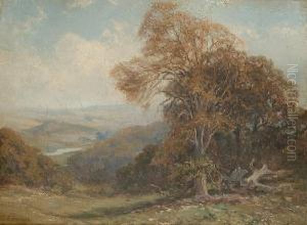 An Extensive Country Landscape Oil Painting by Thomas Edward Francis