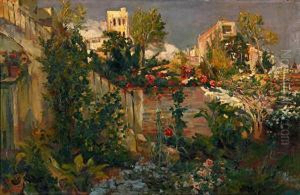 Vista De Sant Gervasi, Barcelona Oil Painting by Francisco Gimeno