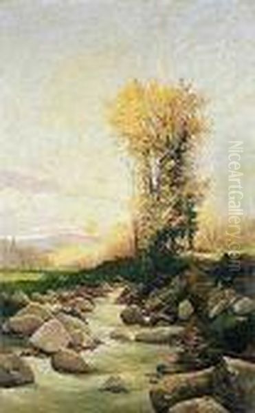 Paisaje Con Riachuelo Oil Painting by Francisco Gimeno