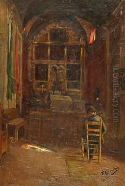 Interior De Capilla Oil Painting by Francisco Gimeno