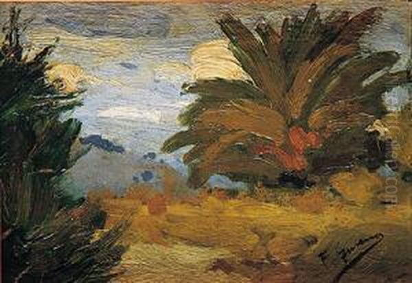 Paisaje Con Palmera Oil Painting by Francisco Gimeno