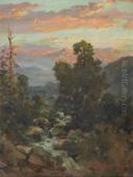 Sunset In The Sierras Oil Painting by John Bond Francisco