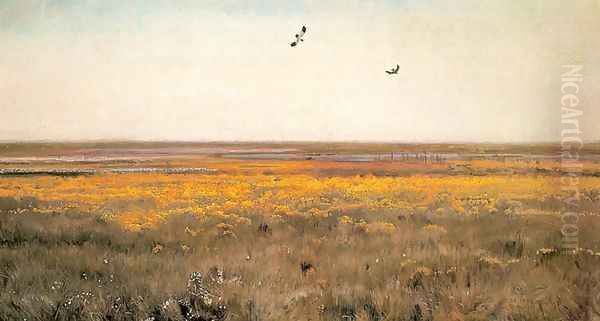 Spring. Marsh Marigolds Oil Painting by Jozef Chelmonski