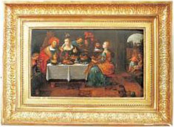 Le Festin D'herode Oil Painting by Ambrosius Francken I