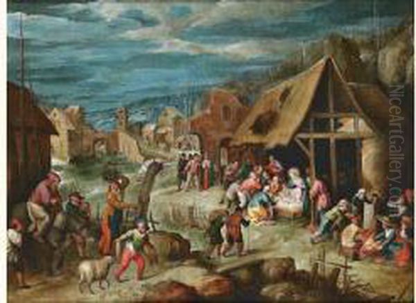 La Nativite Oil Painting by Ambrosius Francken II