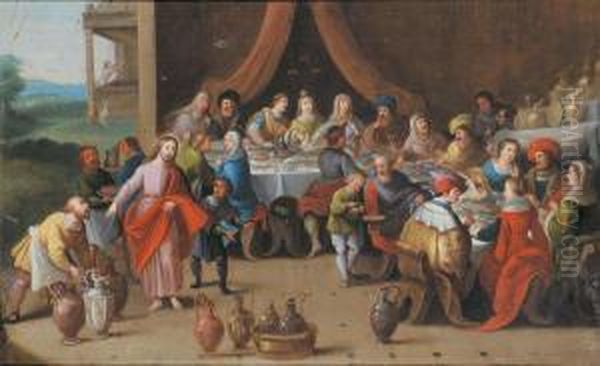 Les Noces De Cana Cuivre by Frans Francken