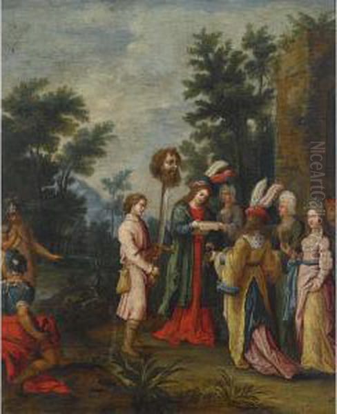 David With The Head Of Goliath Oil Painting by Frans Francken