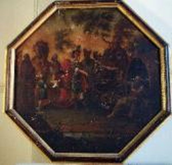 Diogenes And Alexander The Great Oil Painting by Frans I Francken