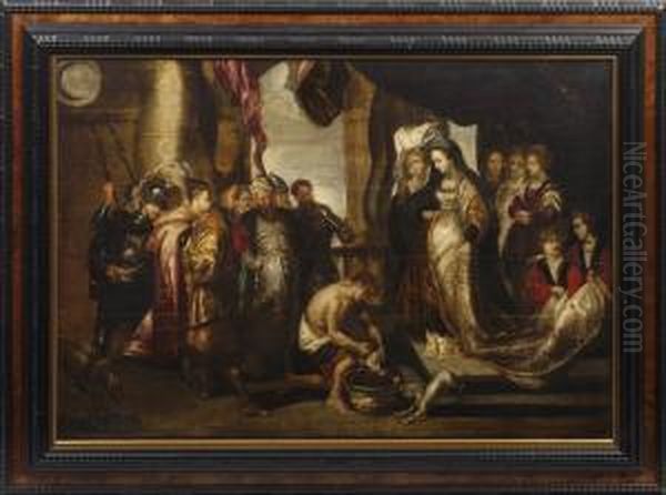 Salome Empfangt Das Haupt Johannes Des Taufers Oil Painting by Frans III Francken