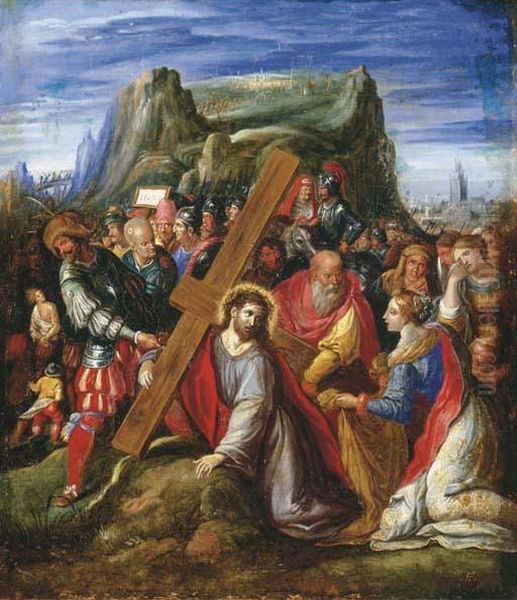 Christ On The Way To Calvary Oil Painting by Hieronymus II Francken