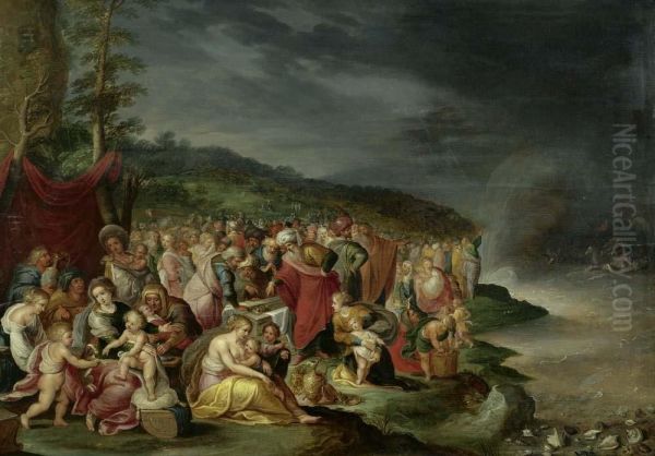 Die Israeliten Nach Dem Durchzug Durch Das Rote Meer. Oil Painting by Hieronymous III Francken